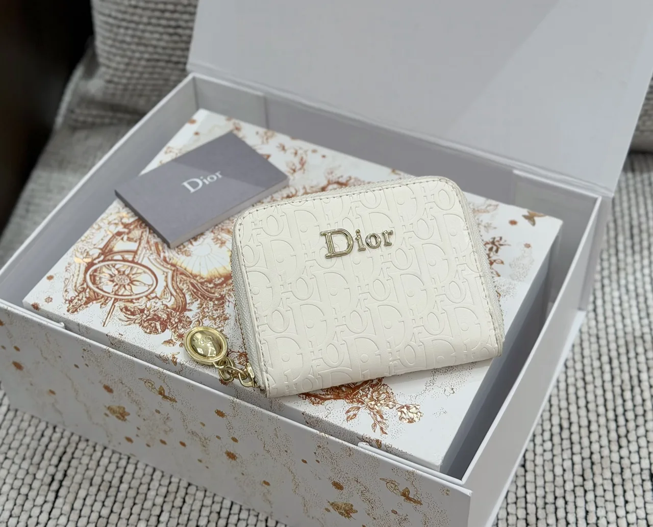 Dior Wallet in White & Black & Burgundy & Blue & Grey · view 1