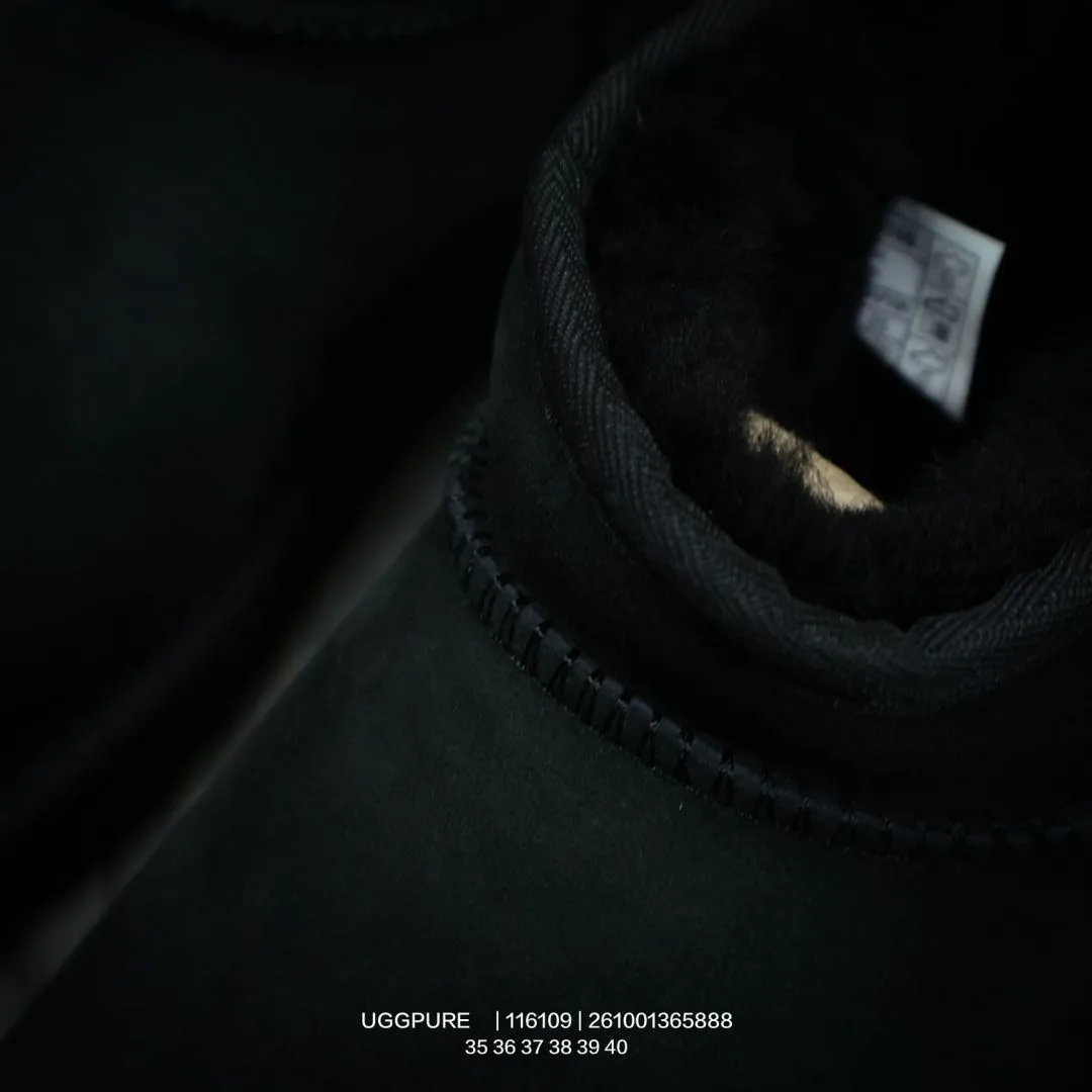 UGG Wool Suede-Look Round-Toe Ankle Boots in Black · view 8