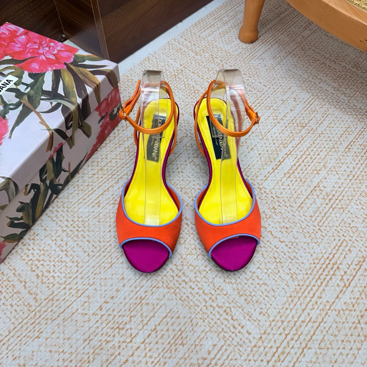 Dolce & Gabbana Peep-Toe Sandals in Orange · view 4