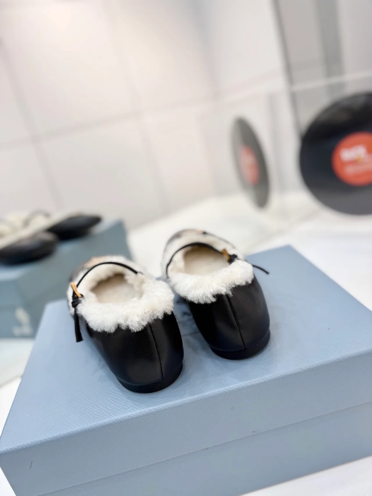 Prada Smooth Mary Jane Shoes in Black · view 4