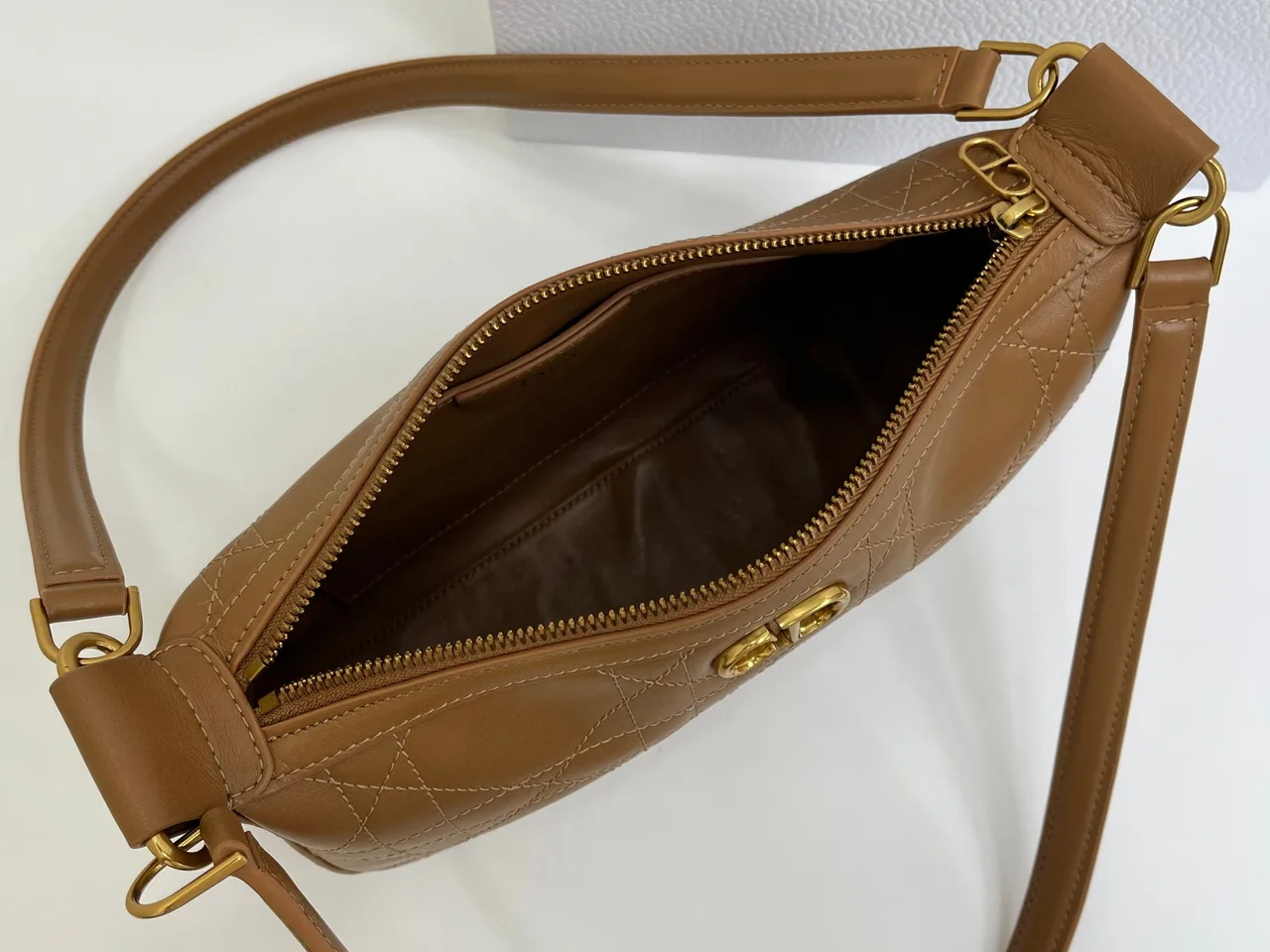 Dior Quilted Hobo Bag in Tan · view 8