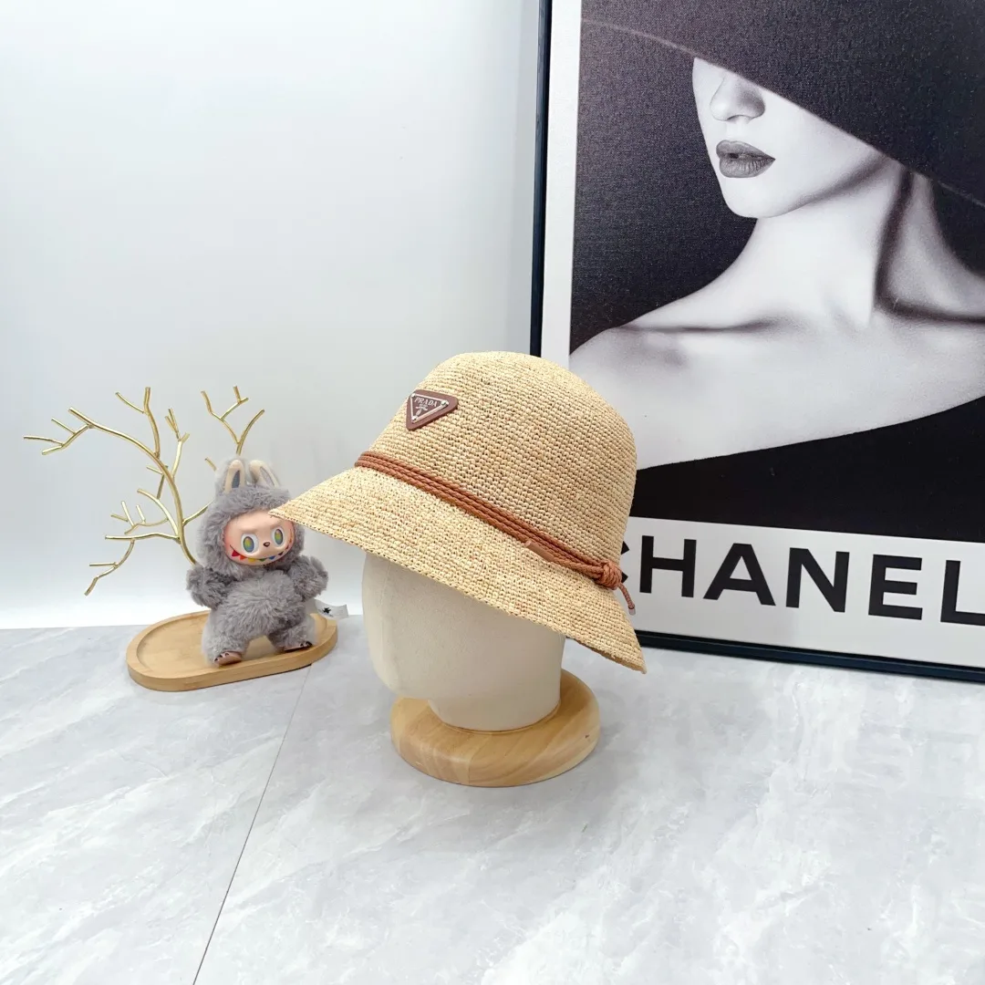 Prada Woven Bucket Hat in Beige · view 5