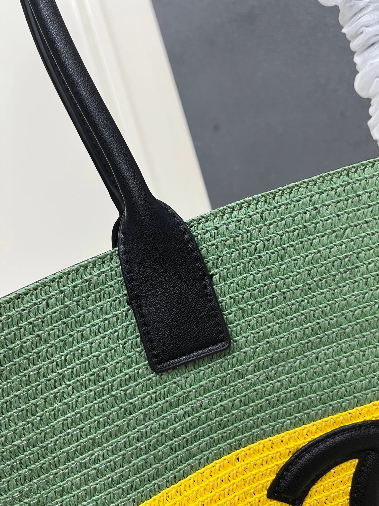Chanel Calfskin Woven Tote in Green · view 5