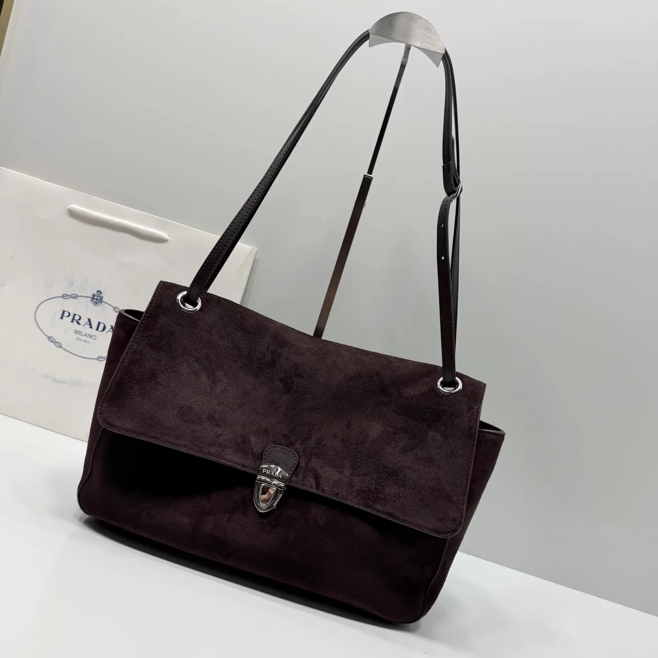 Prada Flap Shoulder Bag in Brown · view 2