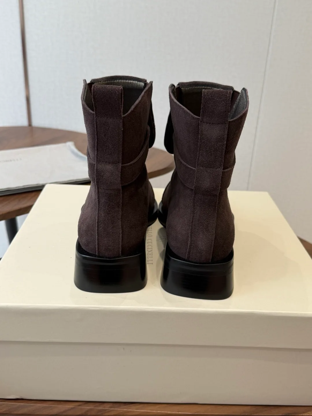 Brunello Cucinelli Matte Suede-Look Pointed-Toe Pumps in Brown · view 8