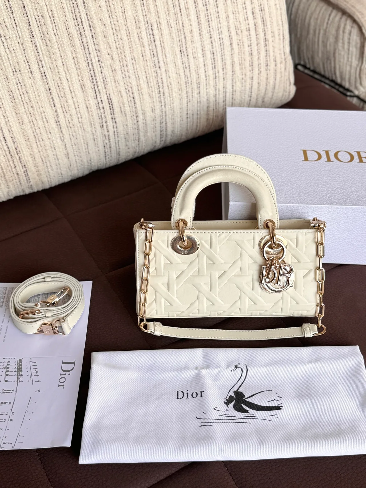 Dior Lady Dior Satchel in White · view 2