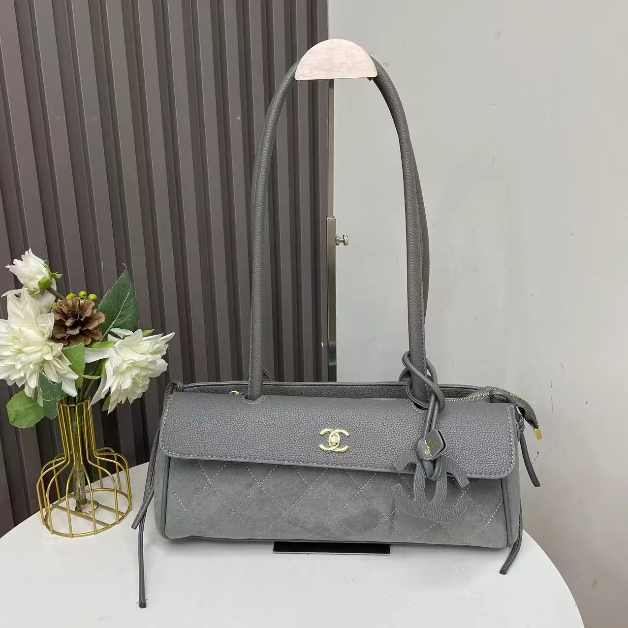 Chanel 89053 Baguette Bag in Black & Brown & Grey & Burgundy & Beige · view 3
