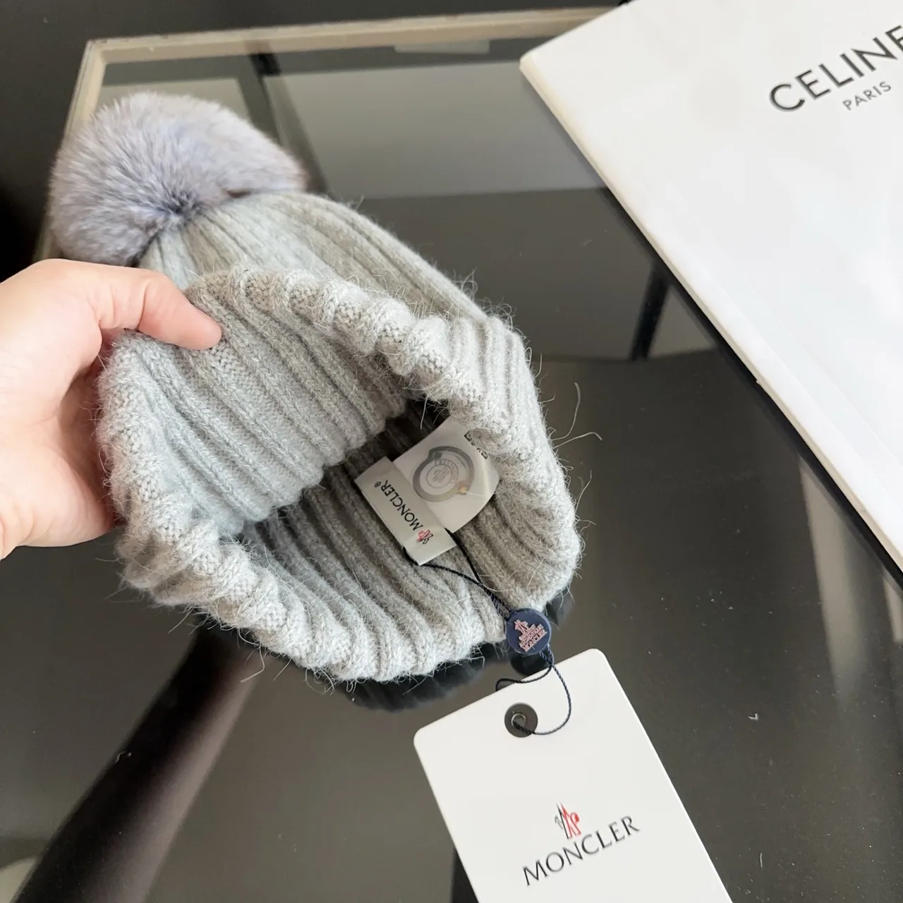 Moncler Beanie in Grey · view 8