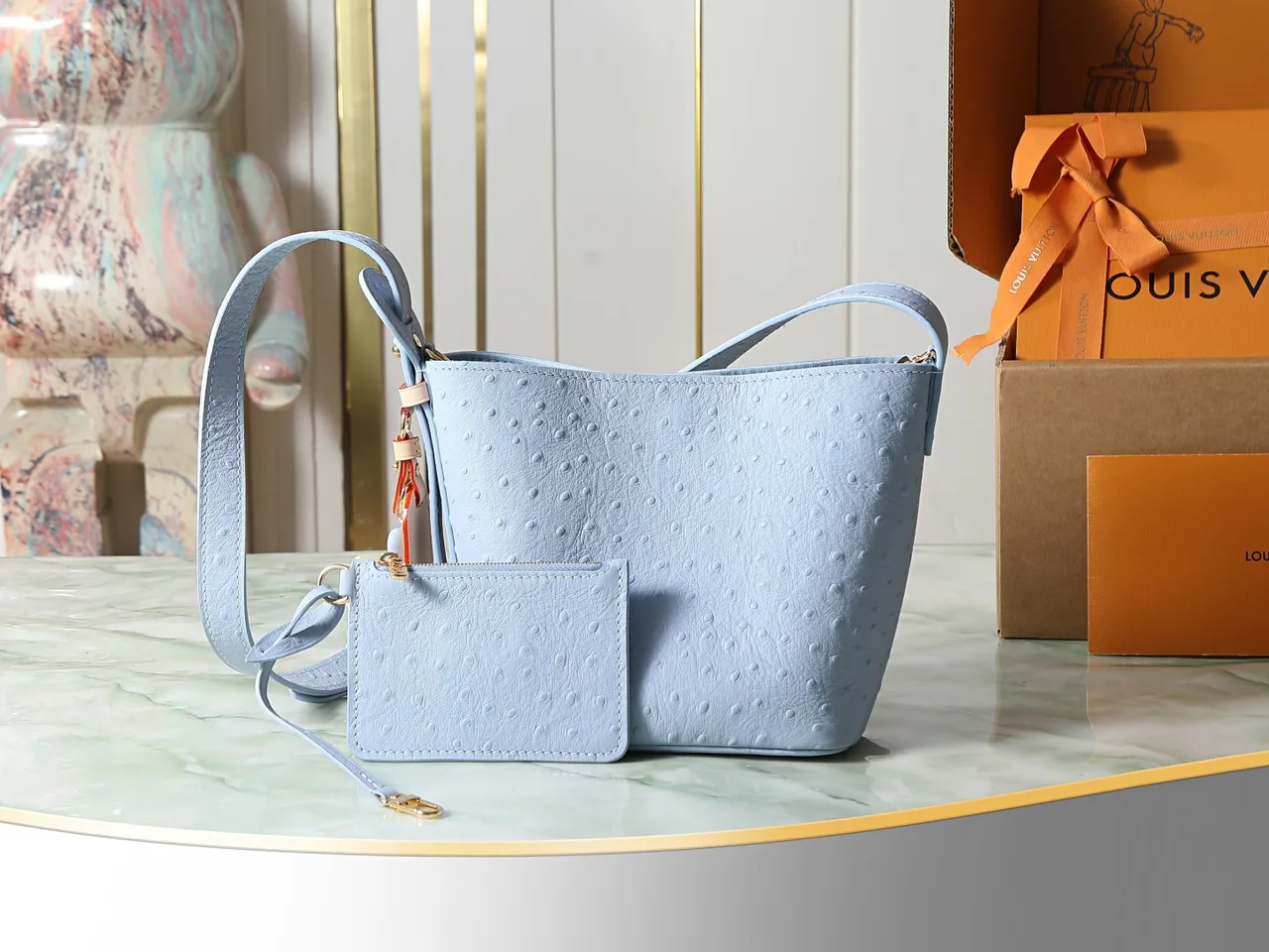Louis Vuitton Canvas Glossy All In BB Bag in Blue · view 1