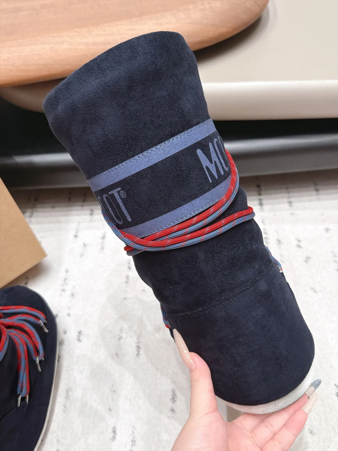 Moon Boot Lace-Up Snow Boots in Blue · view 8
