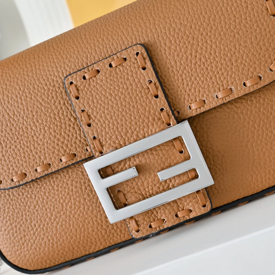 Fendi Baguette Smooth Bag in Tan · view 4