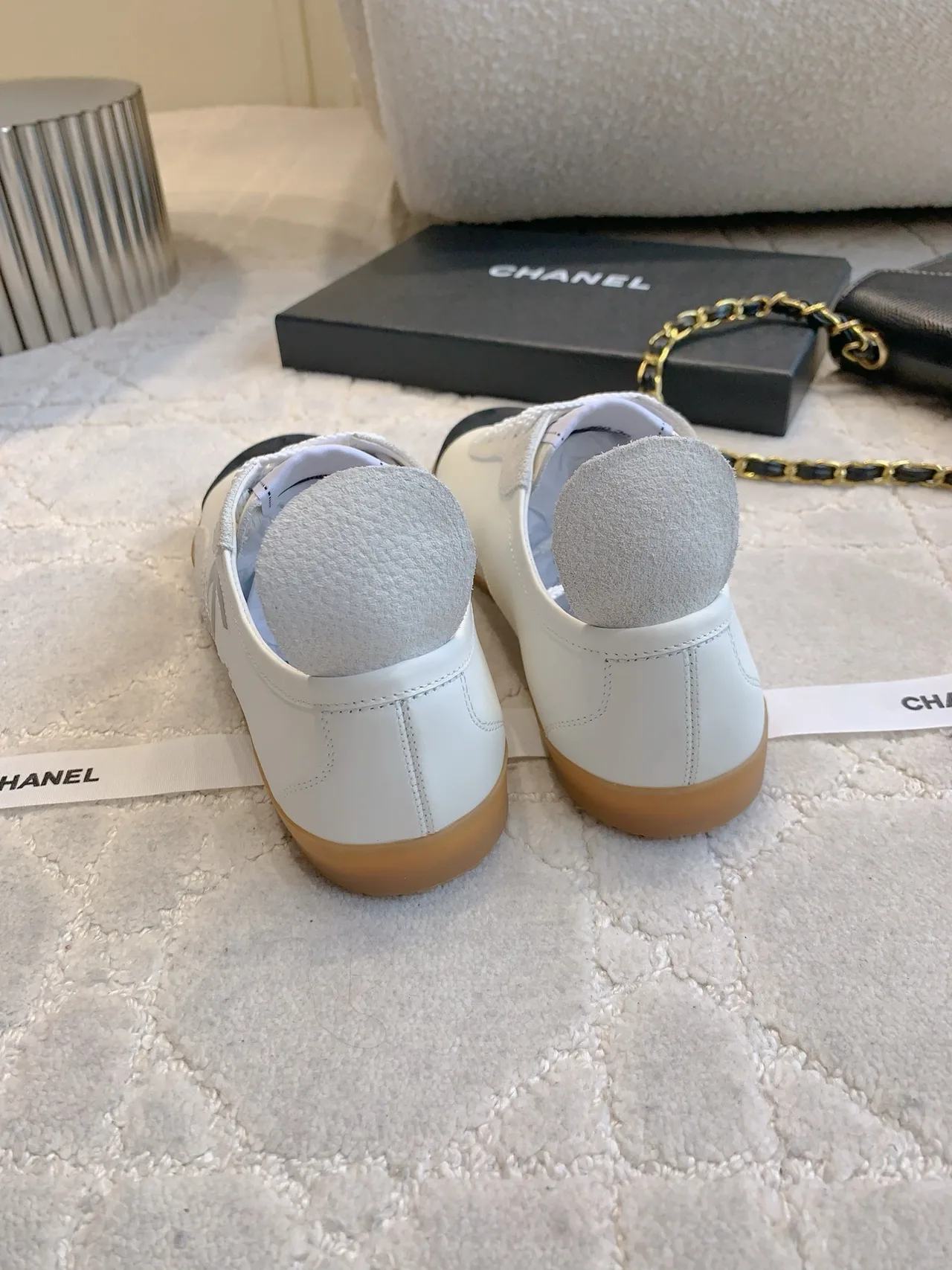 Chanel Calfskin Sneakers in White · view 5