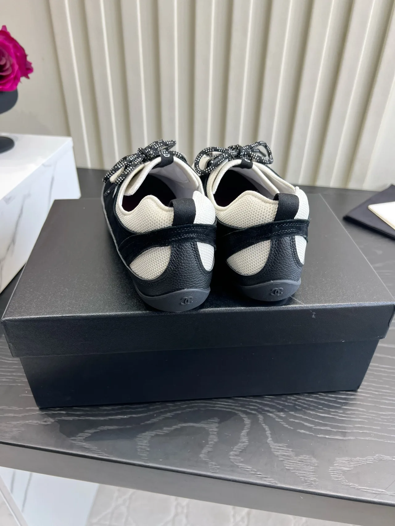 Chanel Cowhide Smooth Sneakers in Black · view 5