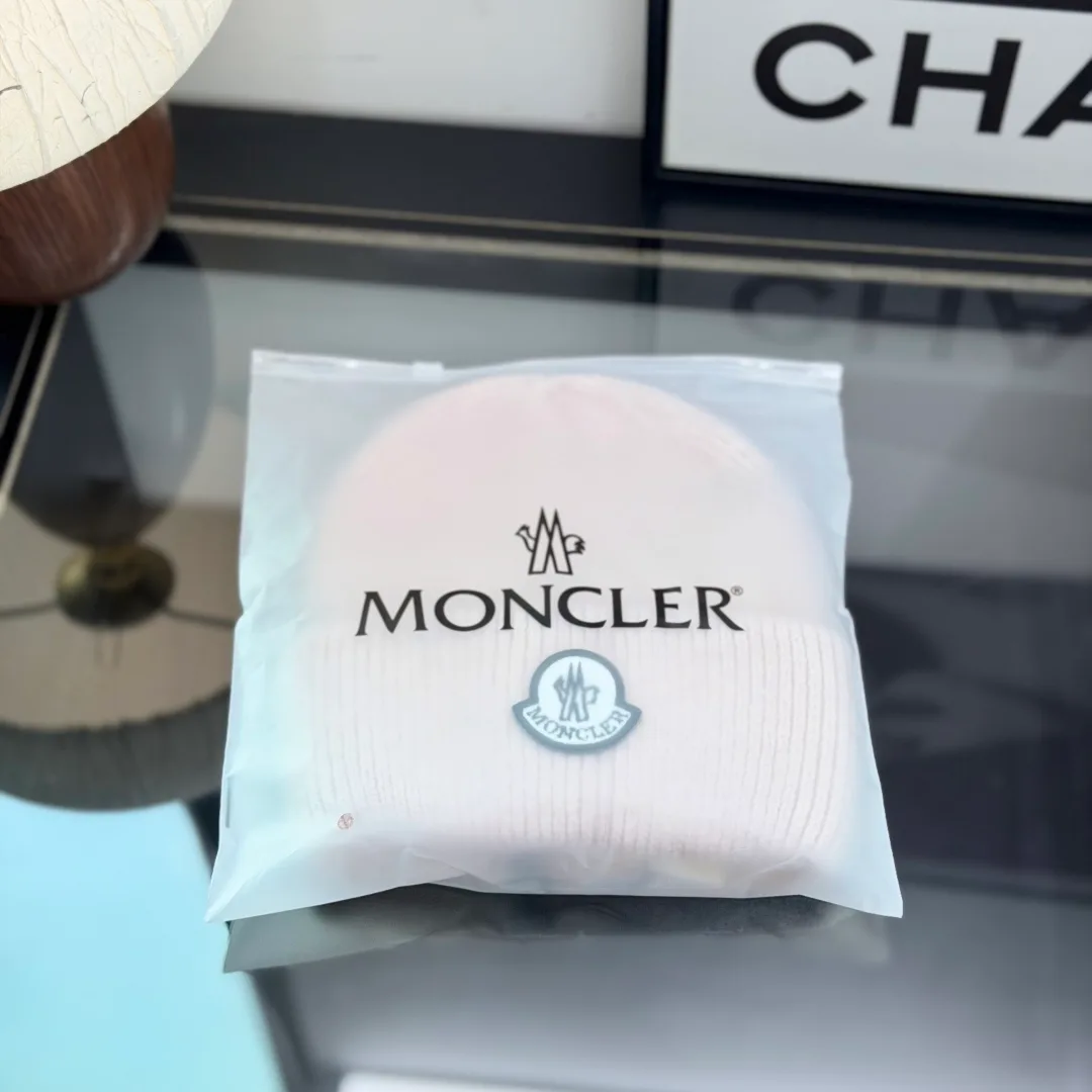 Moncler Ribbed Beanie in Pink · view 8