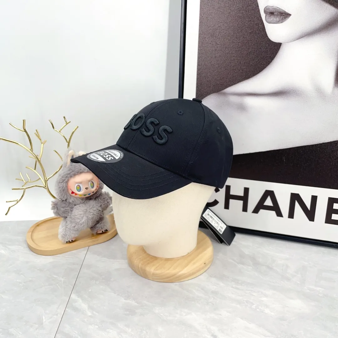 Boss Embroidered Baseball Cap in Black · view 3