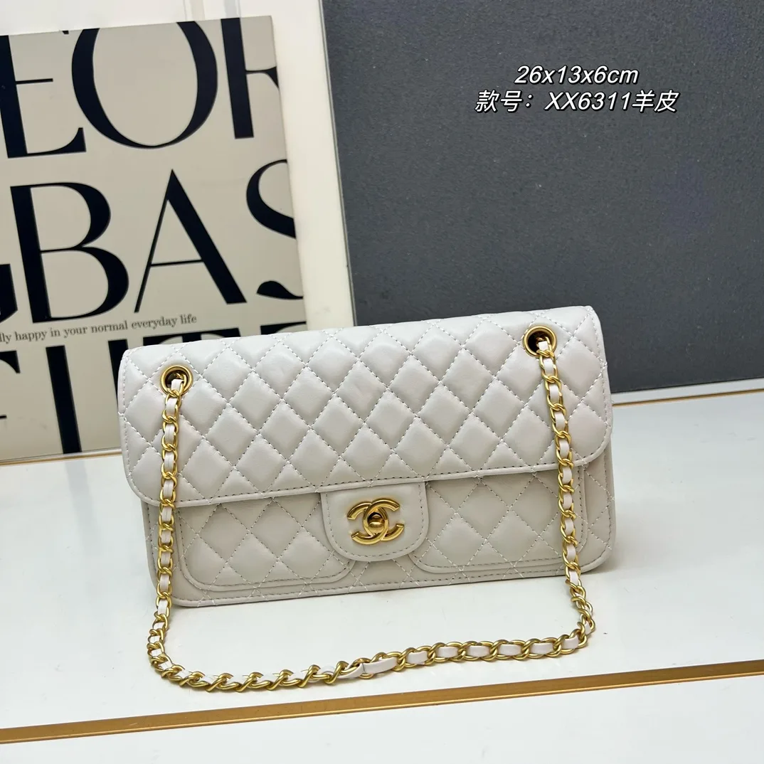 Chanel Quilted Clutch in White · view 1