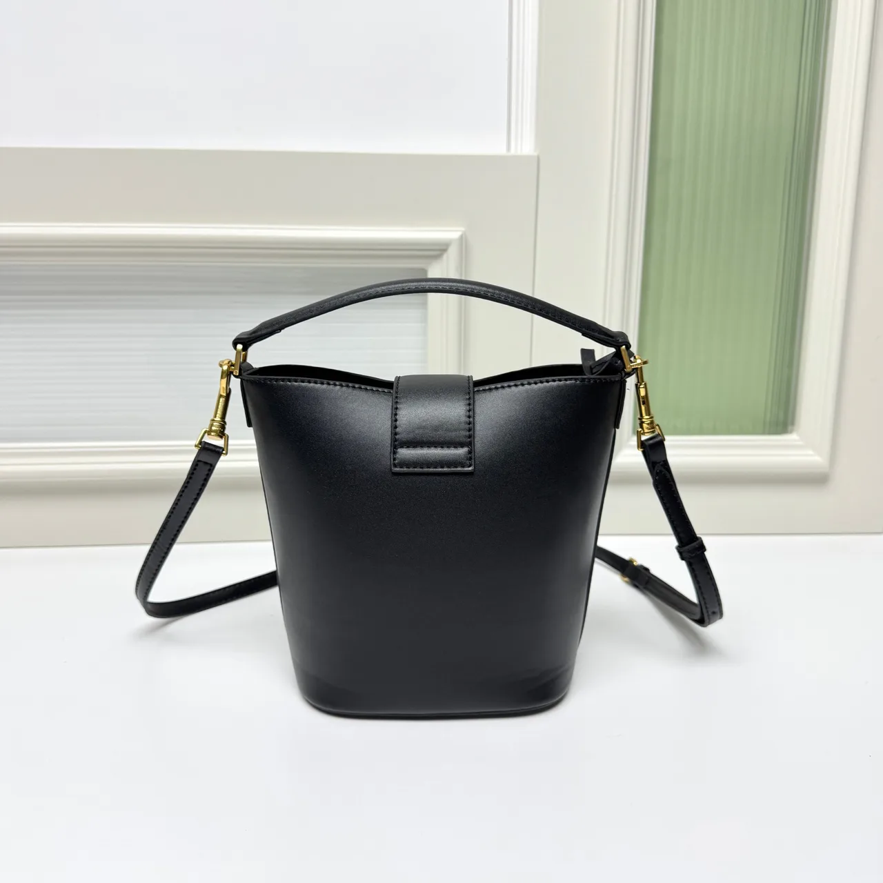 Celine Calfskin Bucket Bag in Black · view 3