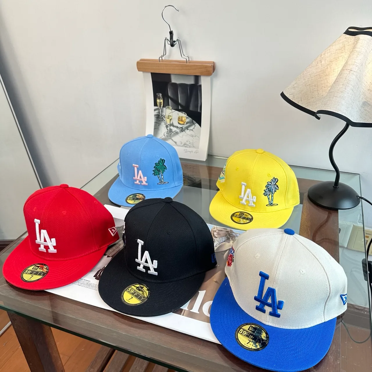 New Era Baseball Cap in Black & Red & Blue & Yellow & Cream · view 2