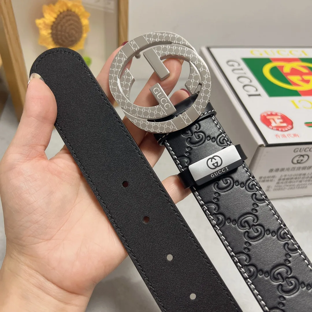 Gucci Cowhide Smooth Belt in Black · view 8
