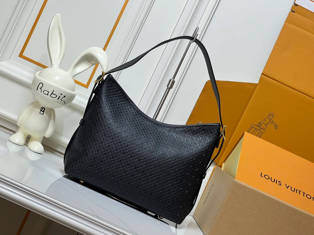 Louis Vuitton Leather Carryall with pictured zip pouch in Black · view 1