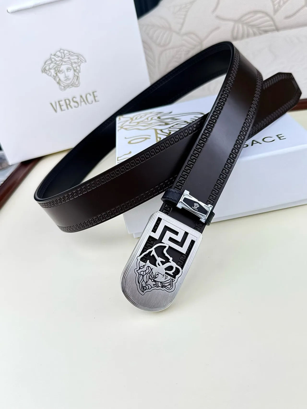Versace Medusa Belt in Brown · view 6