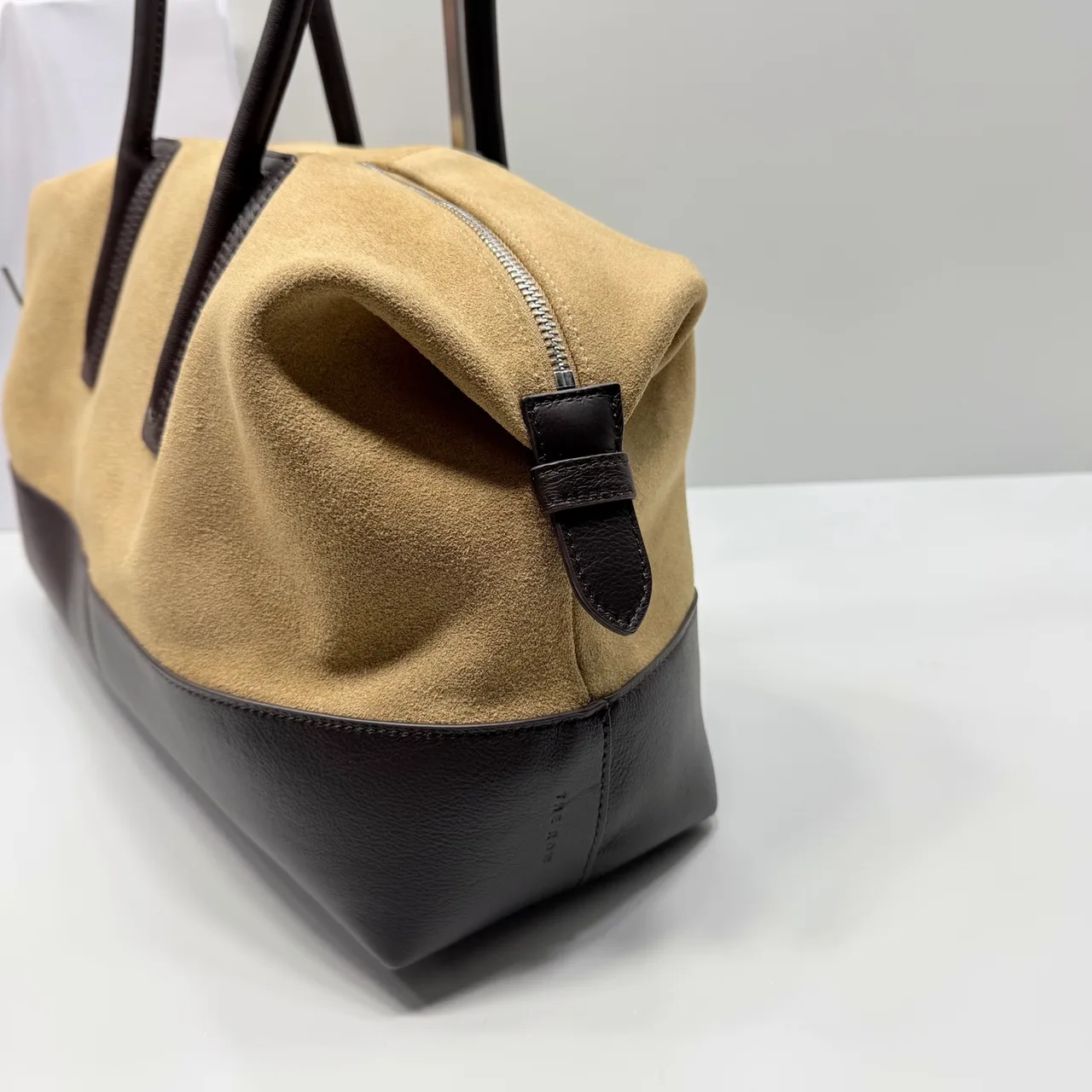The Row Cowhide Suede Duffel Bag in Beige · view 7