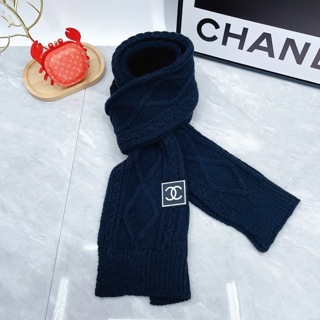 Chanel Wool Smooth Hat Scarf and Gloves Set in Blue · view 4