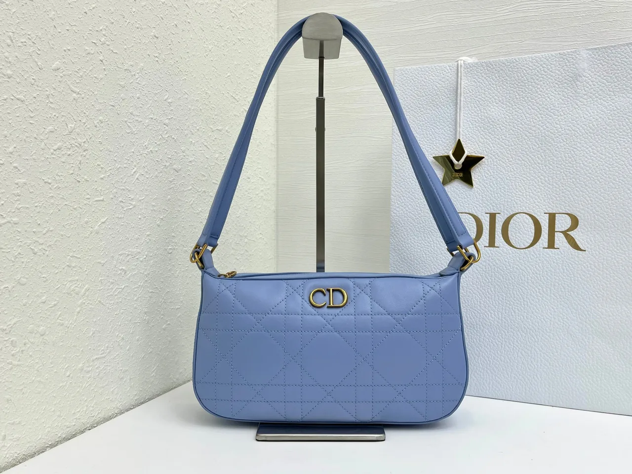 Dior Quilted Shoulder Bag in Blue · view 1