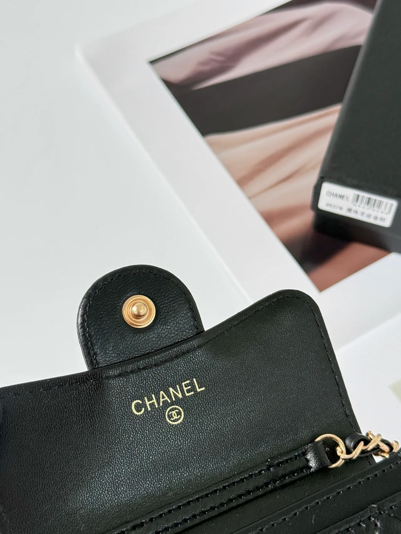 Chanel Quilted Chain Pouch in Black · view 5