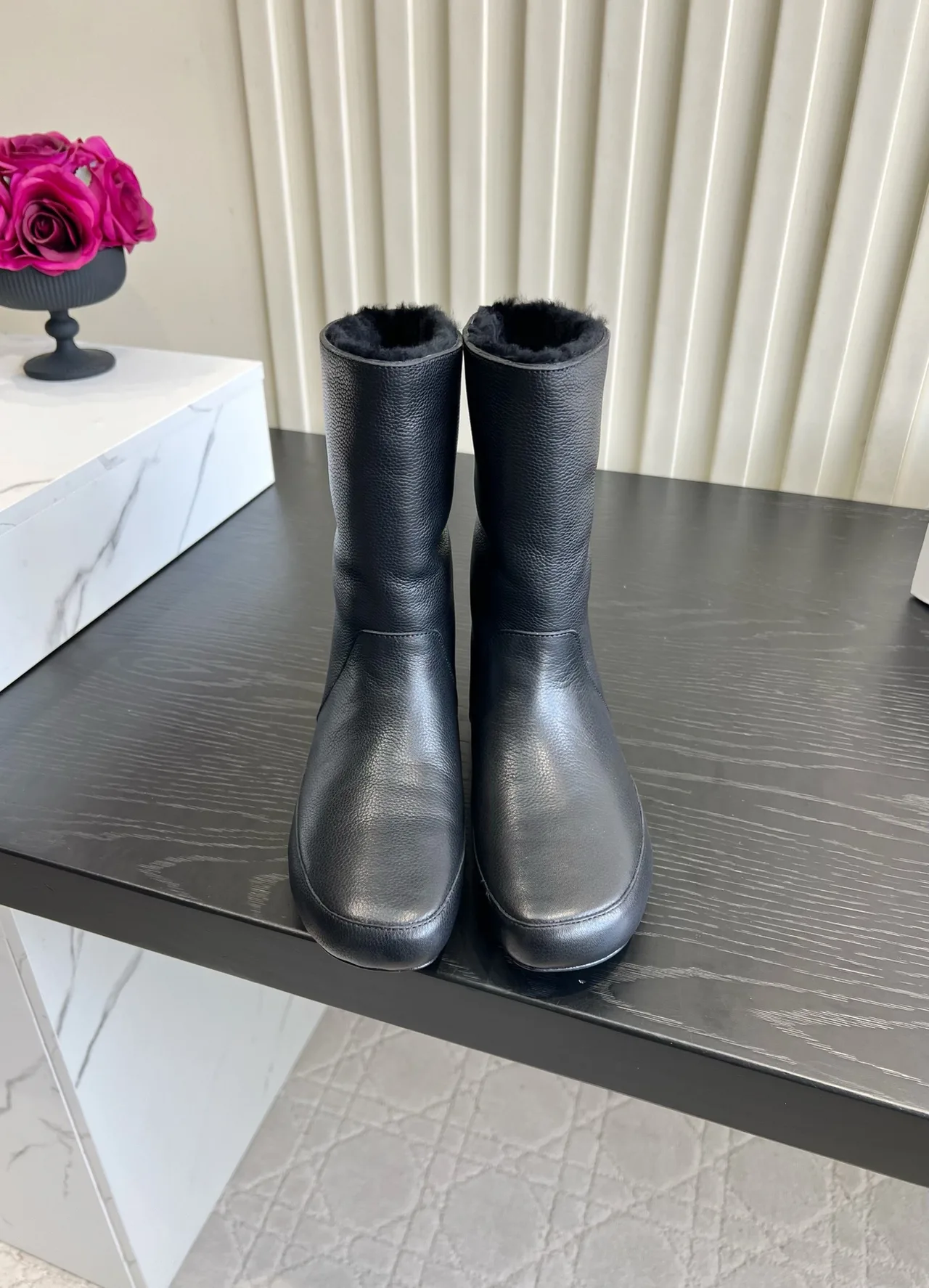 The Row Cowhide Boots in Black · view 1