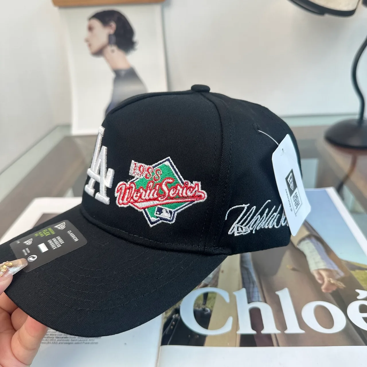 New Era LA Patch Baseball Cap in Black & Beige & Green & Burgundy & White & Purple · view 7