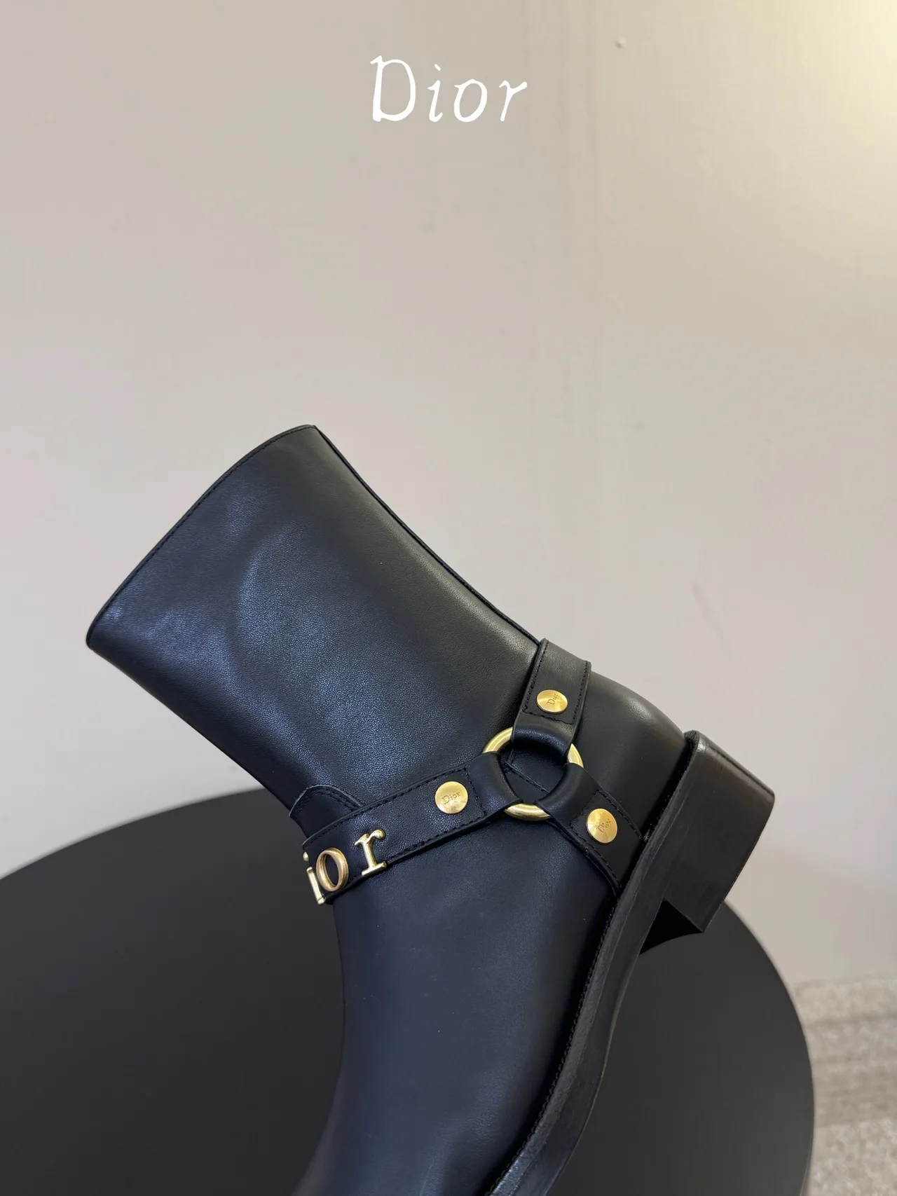 Dior Round-Toe Ankle Boots in Black · view 6
