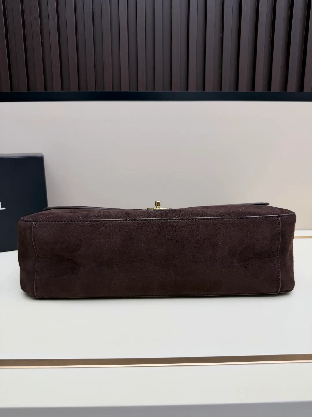 Chanel Suede Quilted Crossbody Bag in Brown · view 6