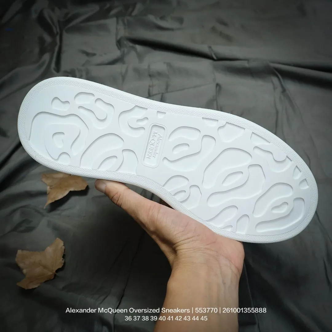 Alexander McQueen Lambskin Oversized Sneakers in White · view 6