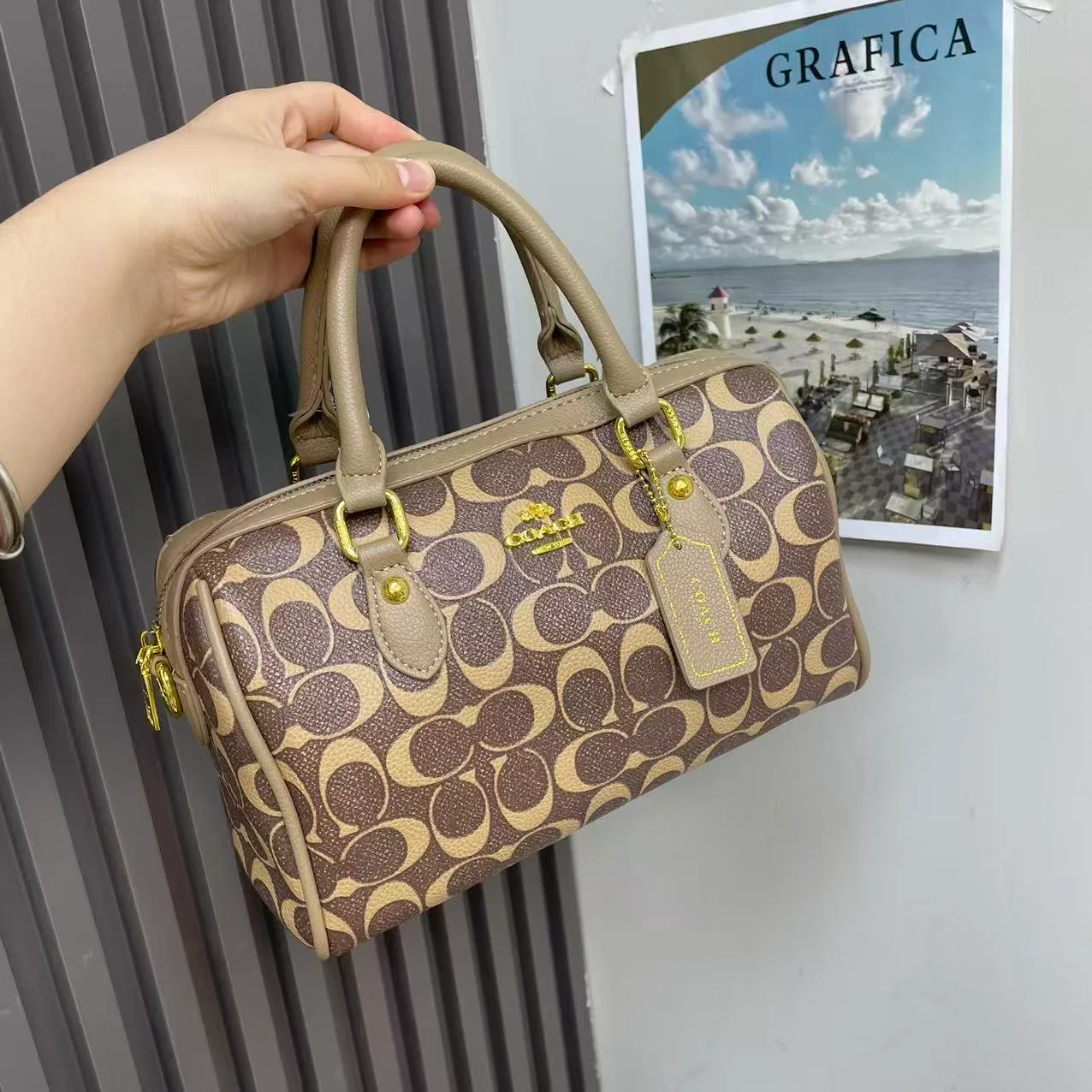 Coach 6603 Satchel in Black & Blue & Red & Brown & Pink & Beige · view 7
