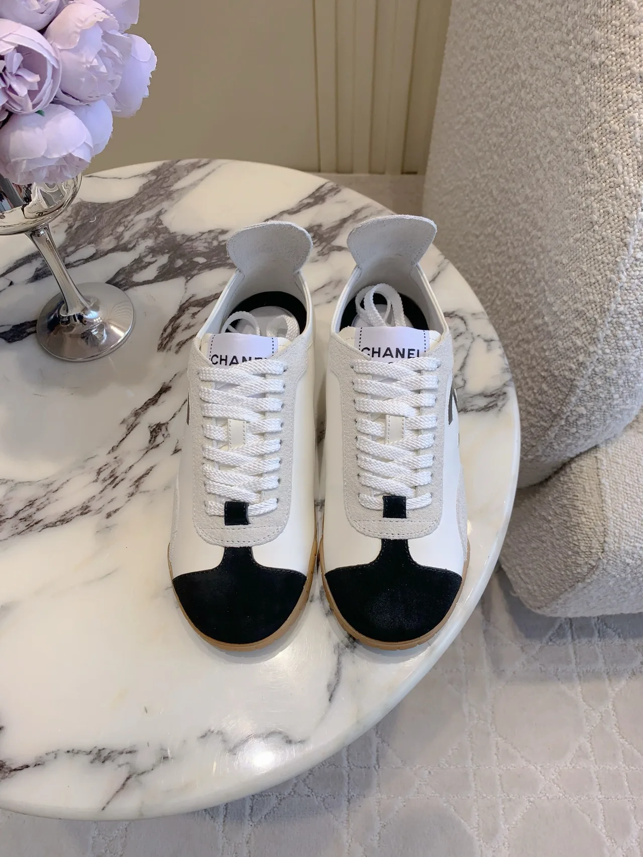 Chanel Calfskin Sneakers in White · view 2