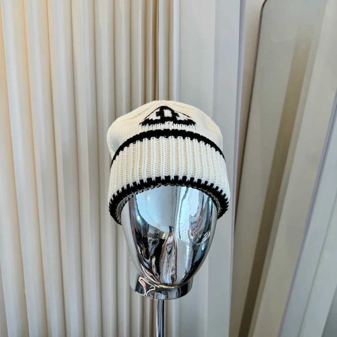 Chanel Knit Beanie in Cream · view 3