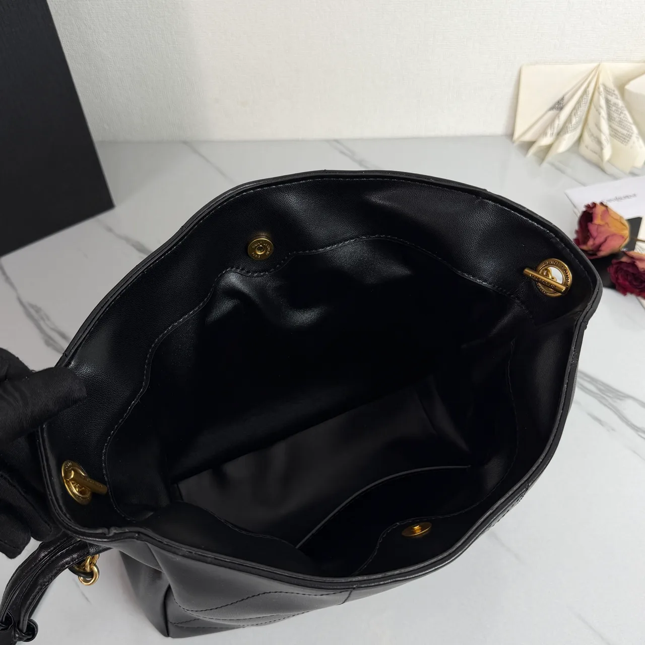 Saint Laurent Quilted Crossbody Bag in Black · view 5
