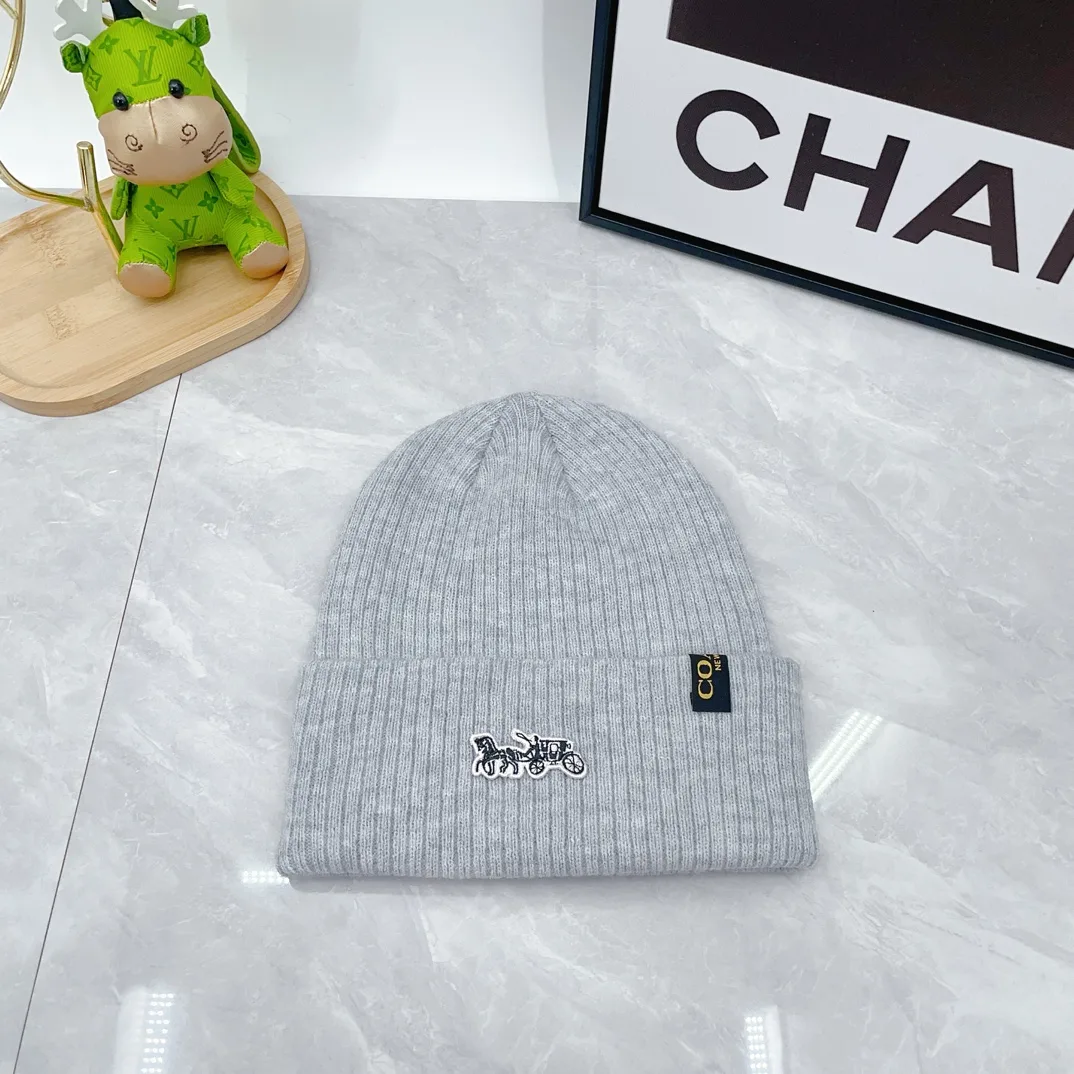 Coach Wool Ribbed Embroidered Hat Scarf and Gloves Set in Grey · view 5