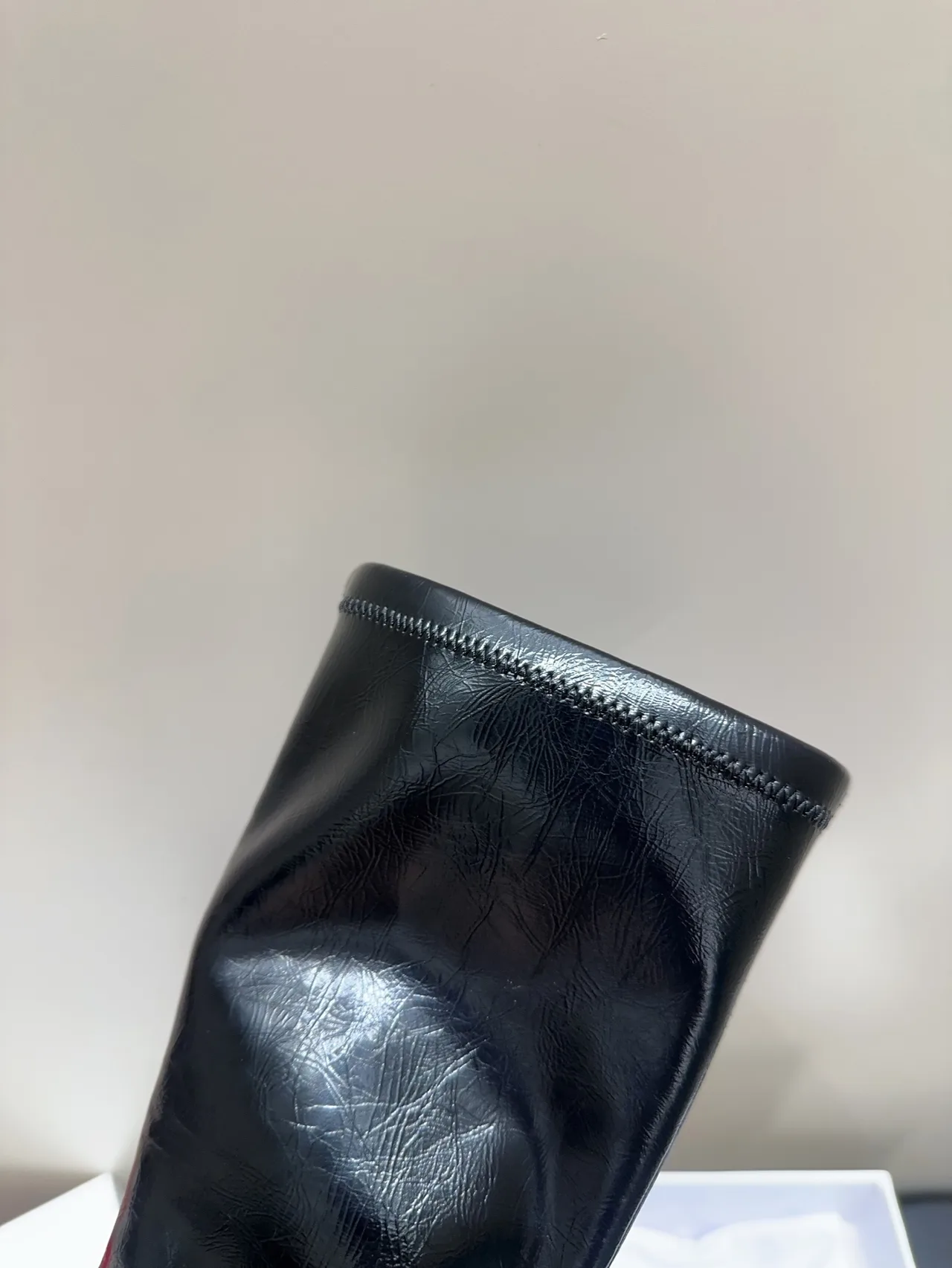 The Row Cowhide Sheepskin Glossy Round-Toe Ankle Boots in Black · view 6