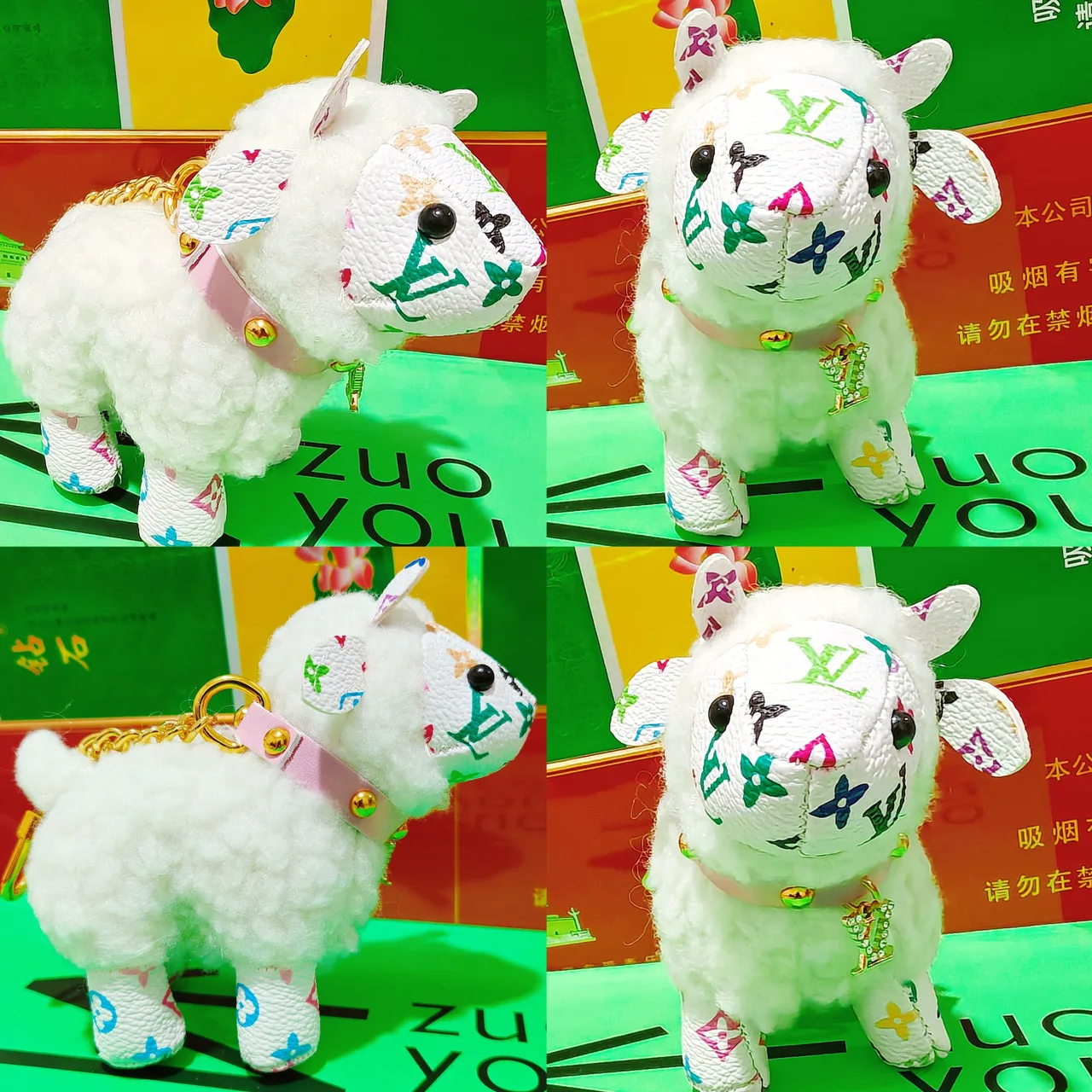 Louis Vuitton White Fleece Sheep Key Charm in White · view 6