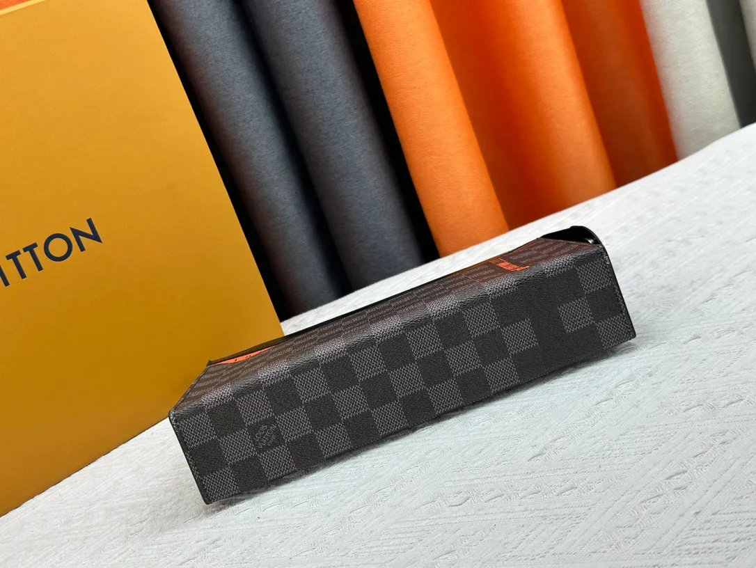 Louis Vuitton Canvas Check Clutch in Grey · view 4