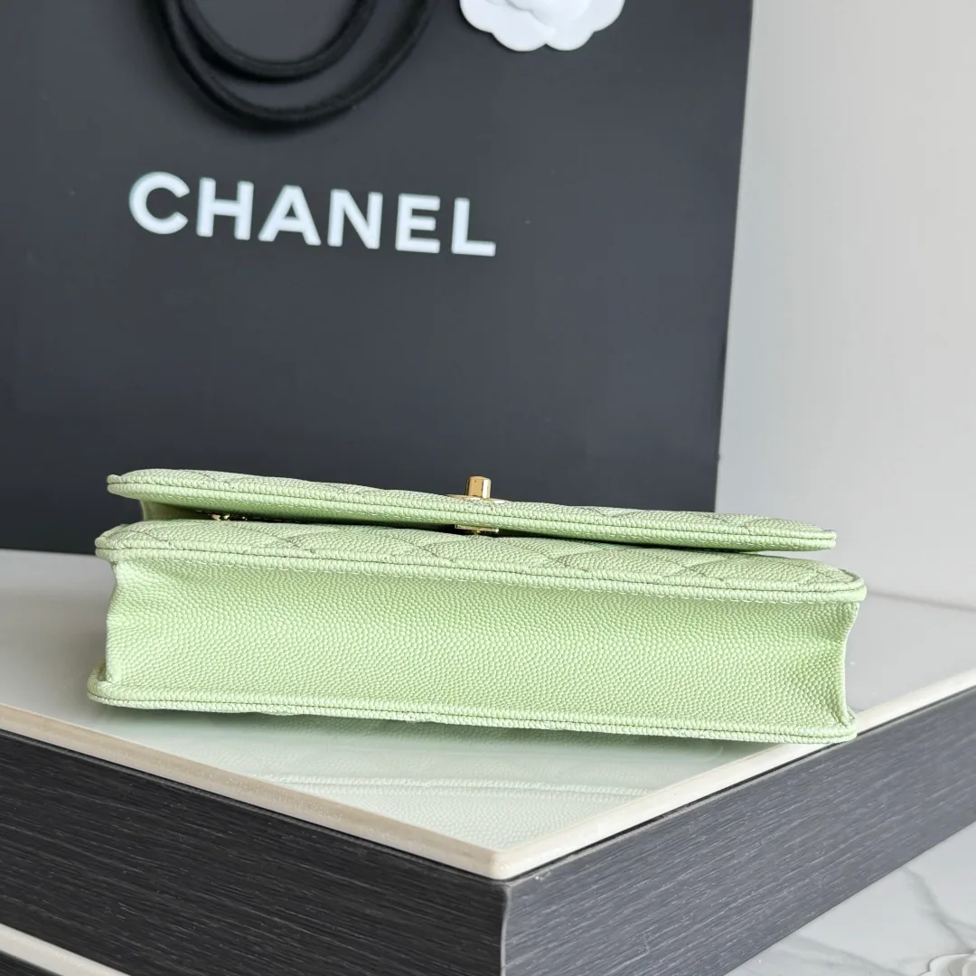 Chanel Calfskin Quilted Clutch in Green · view 5