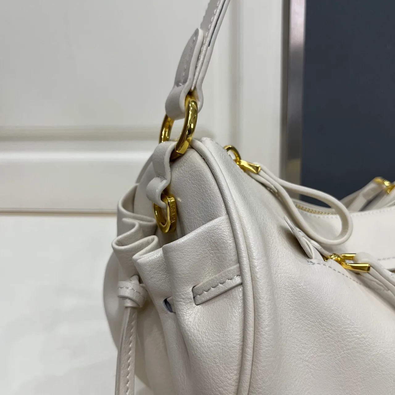 Prada Leather Hobo Bag in White · view 6