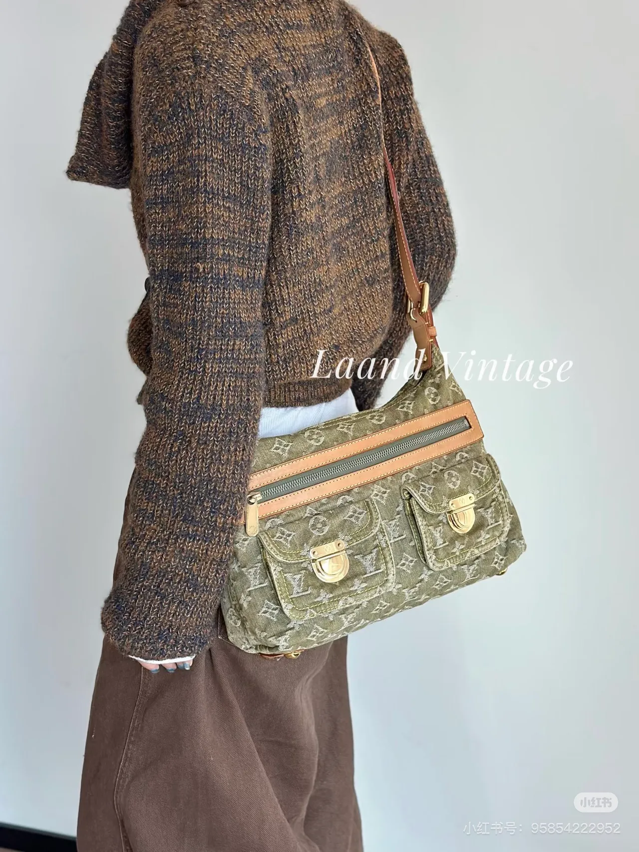 Louis Vuitton Denim Hobo Bag in Green · view 1