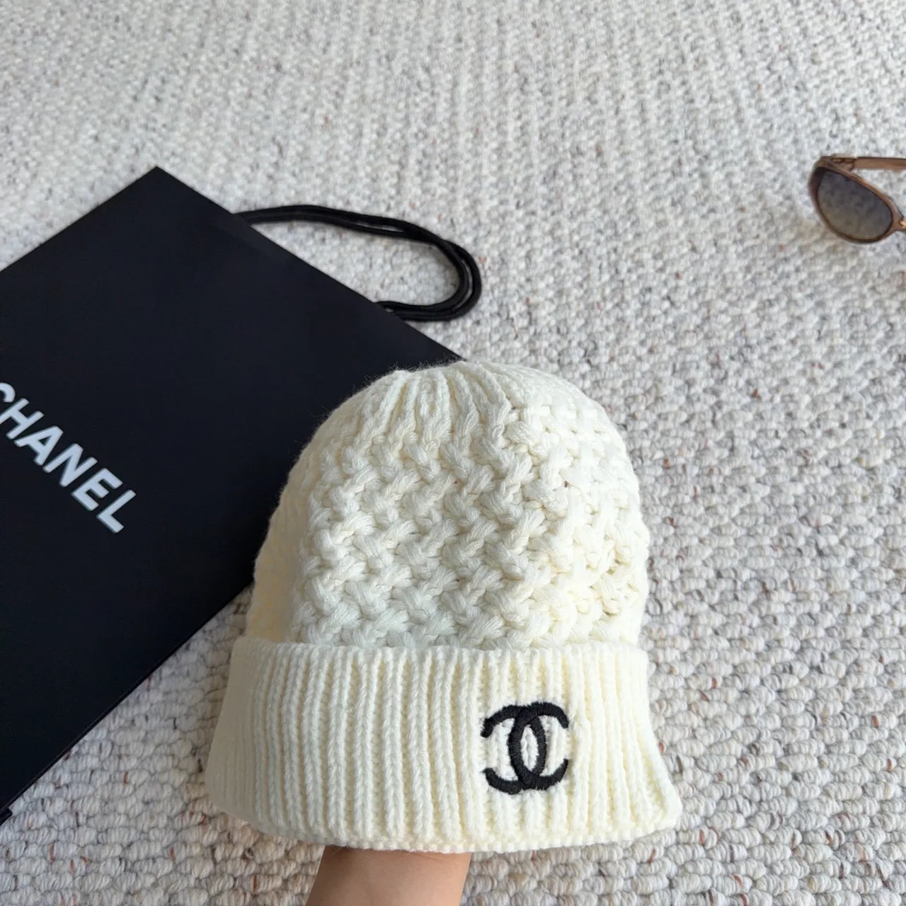 Chanel Beanie in White · view 8