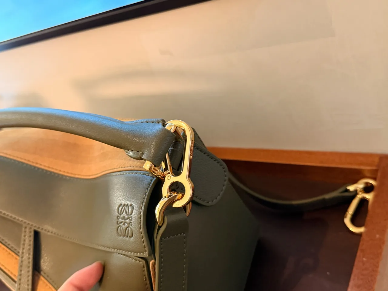 Loewe Shoulder Bag in Brown & Green · view 4