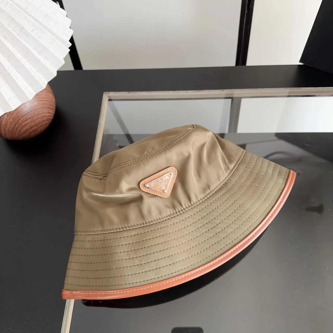 Prada Bucket Hat in Tan · view 4