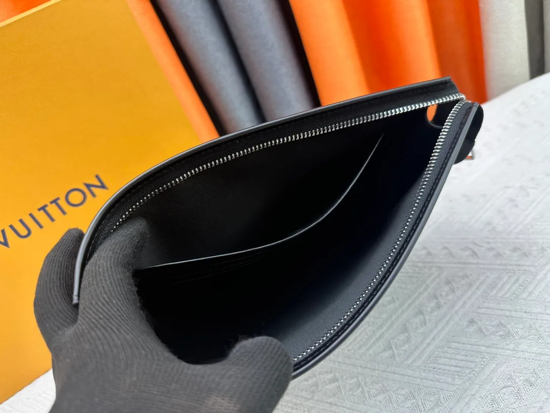 Louis Vuitton Canvas Clutch in Grey · view 8