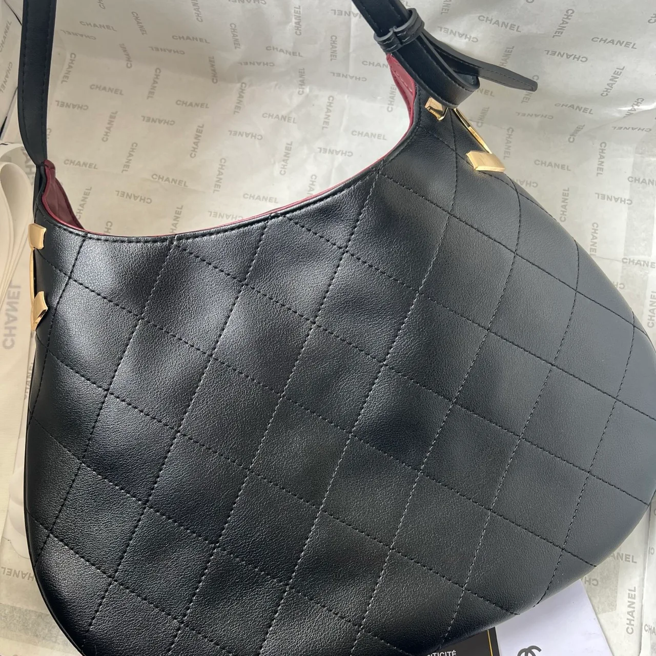 Chanel Quilted Hobo Bag in Black · view 5
